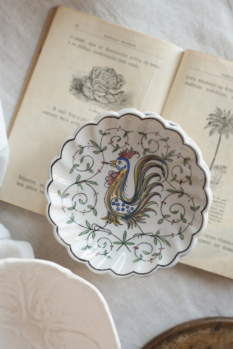 Vintage Hand painted Rooster Dish