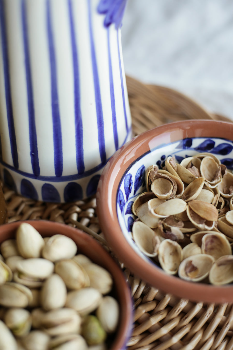 Terracotta Blue & White Hand-painted Bowl I