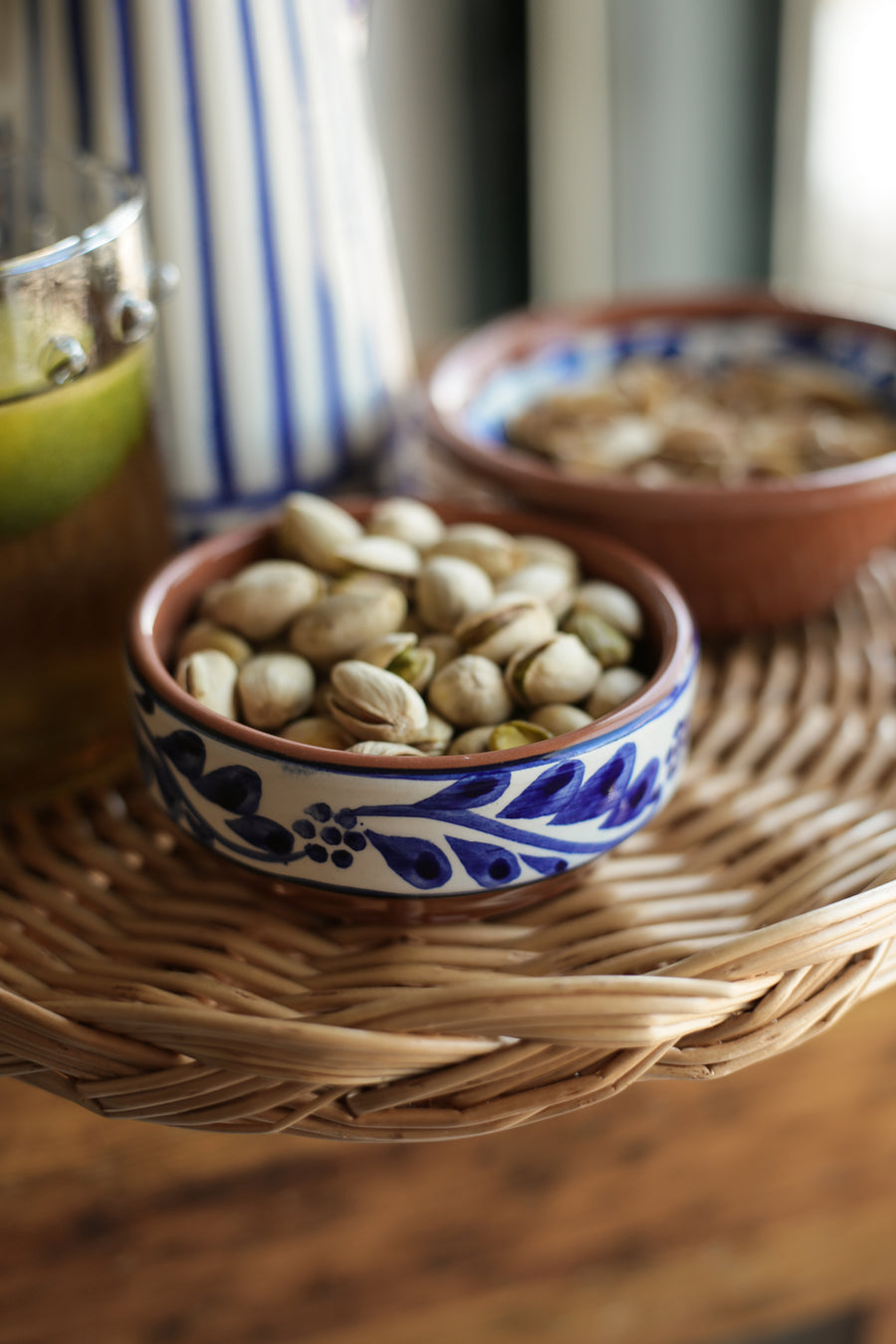 Terracotta Blue & White Hand-painted Bowl II