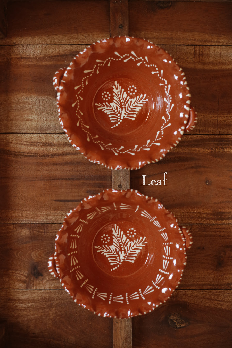 Terracotta Scalloped Hand-painted Platter