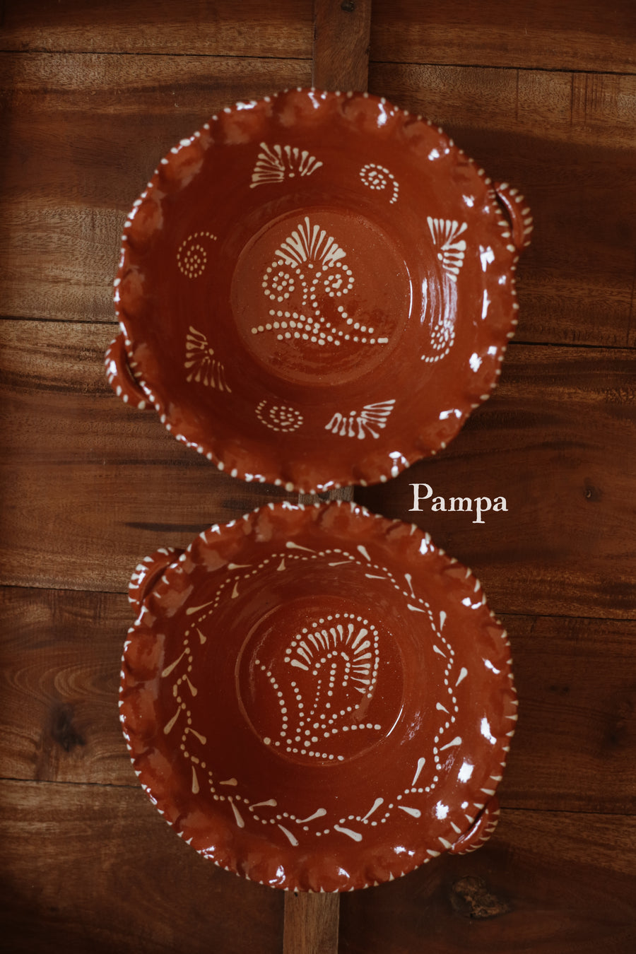 Terracotta Scalloped Hand-painted Platter