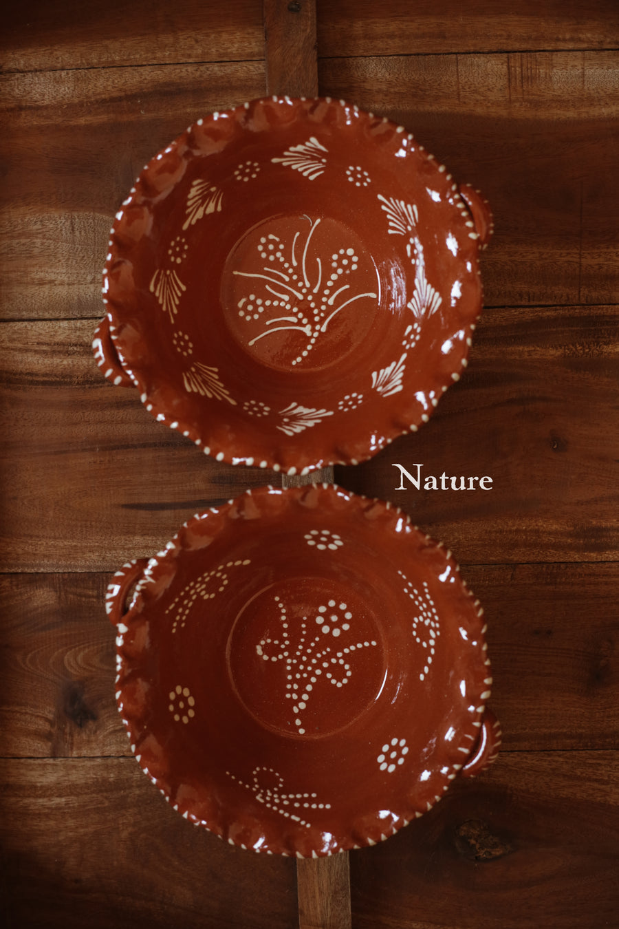 Terracotta Scalloped Hand-painted Platter