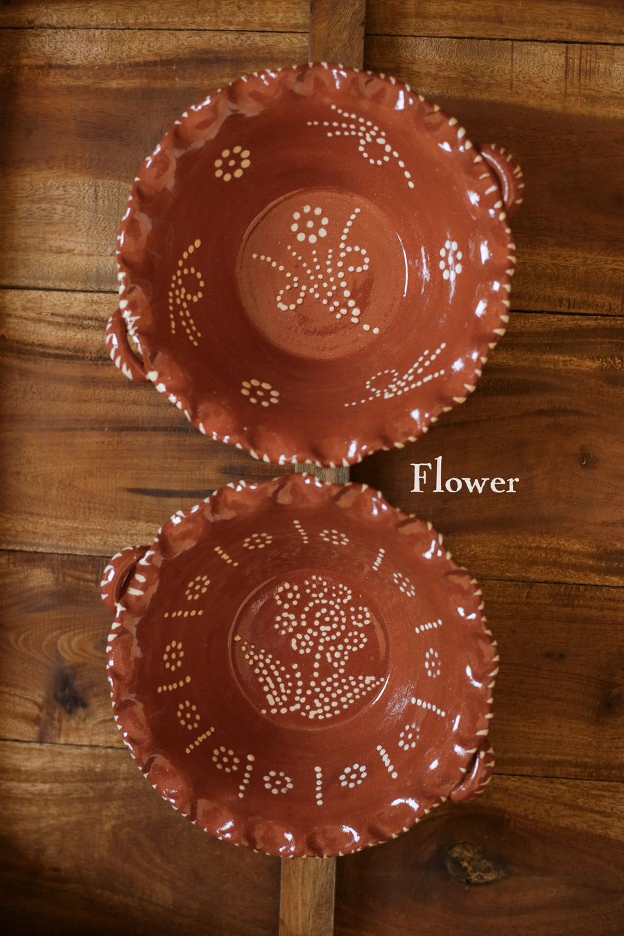 Terracotta Scalloped Hand-painted Platter