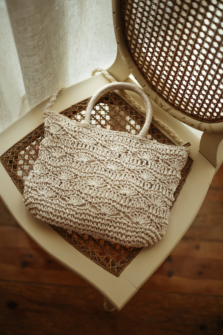 Coquillage Raffia Bag - Ecru