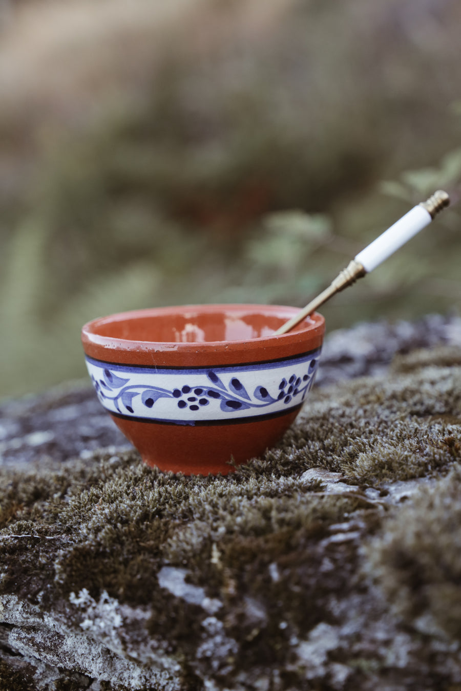 Terracotta Blue & White Hand-painted Bowl III