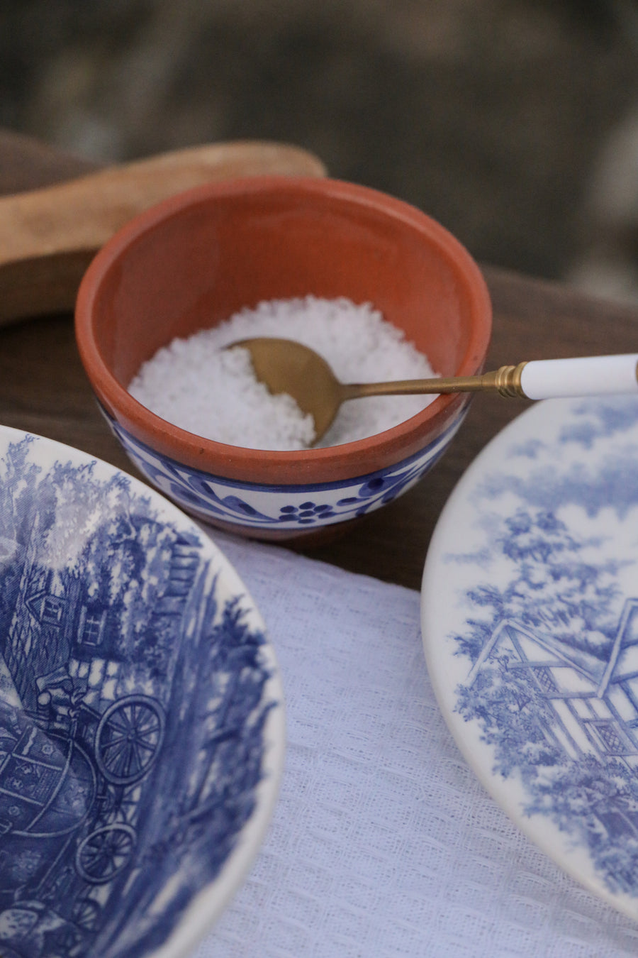 Terracotta Blue & White Hand-painted Bowl III