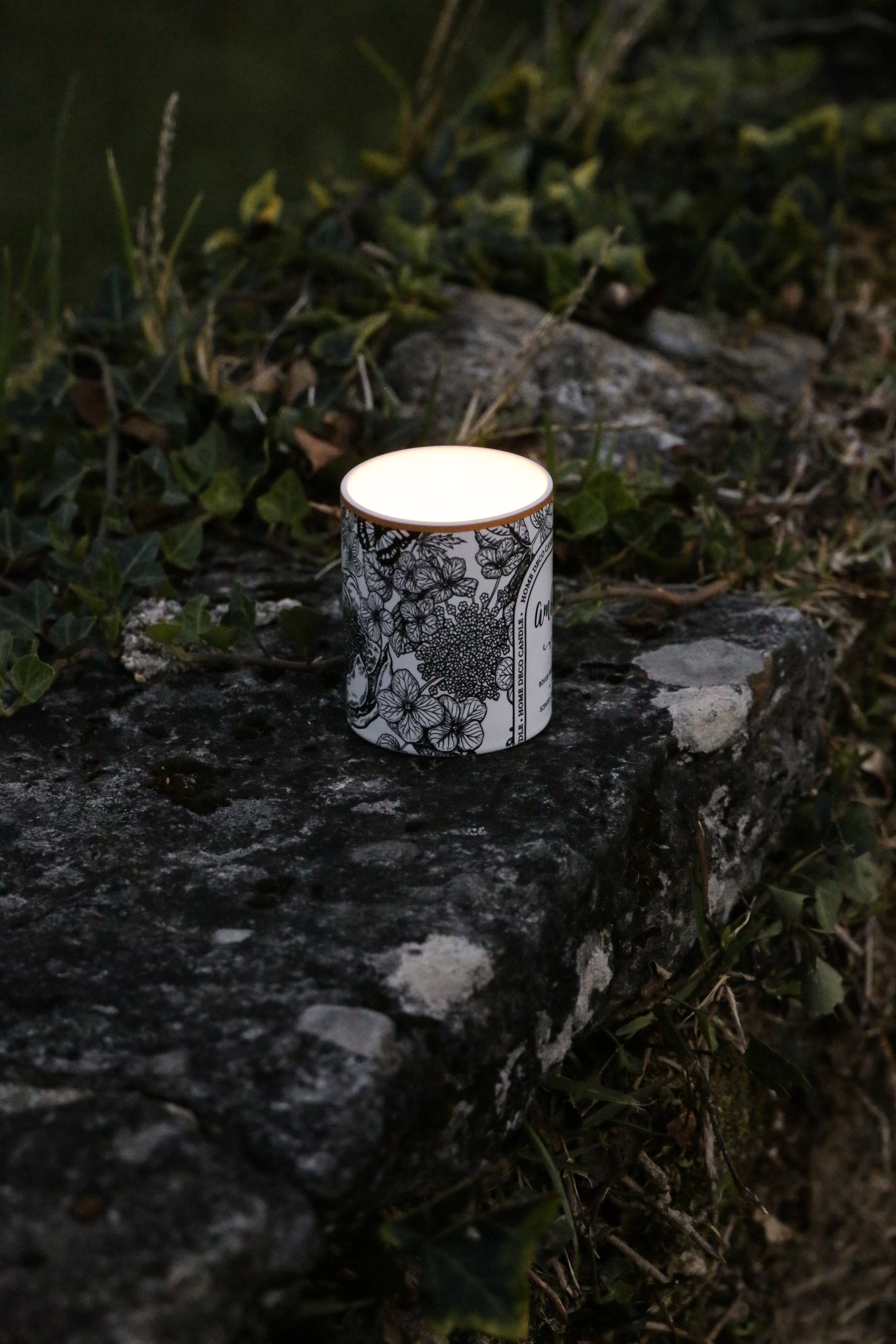 Winter Orchid Ceramic Candle
