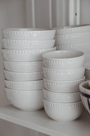 White Pearl Stoneware Bowls