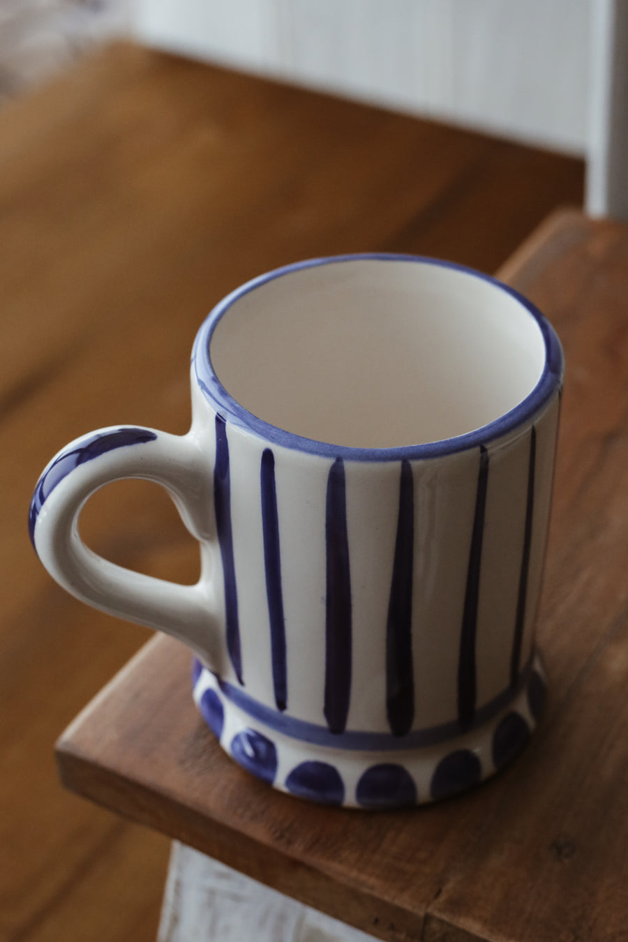 Handmade Ceramic Mug - Blue Stripes