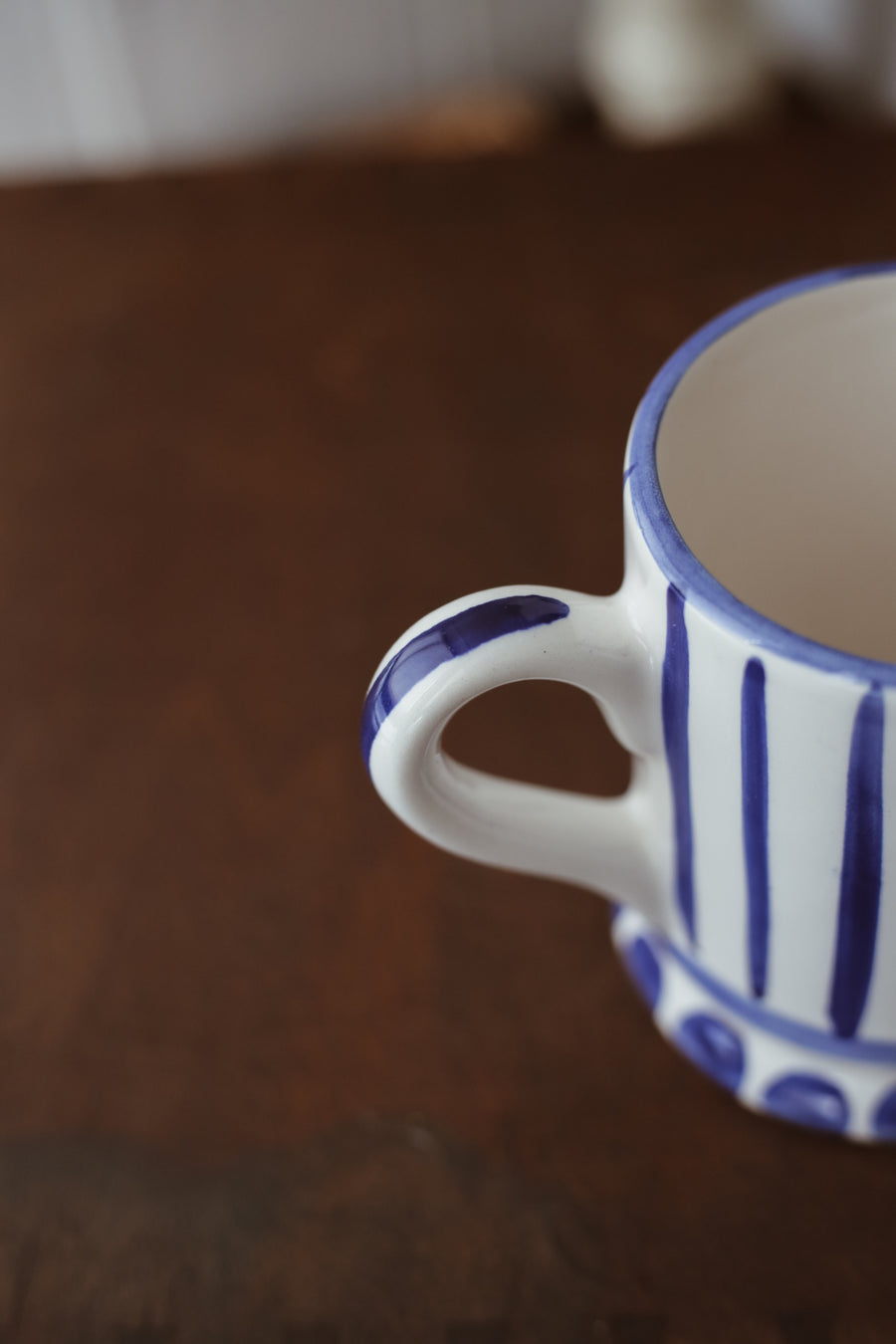 Handmade Ceramic Mug - Blue Stripes