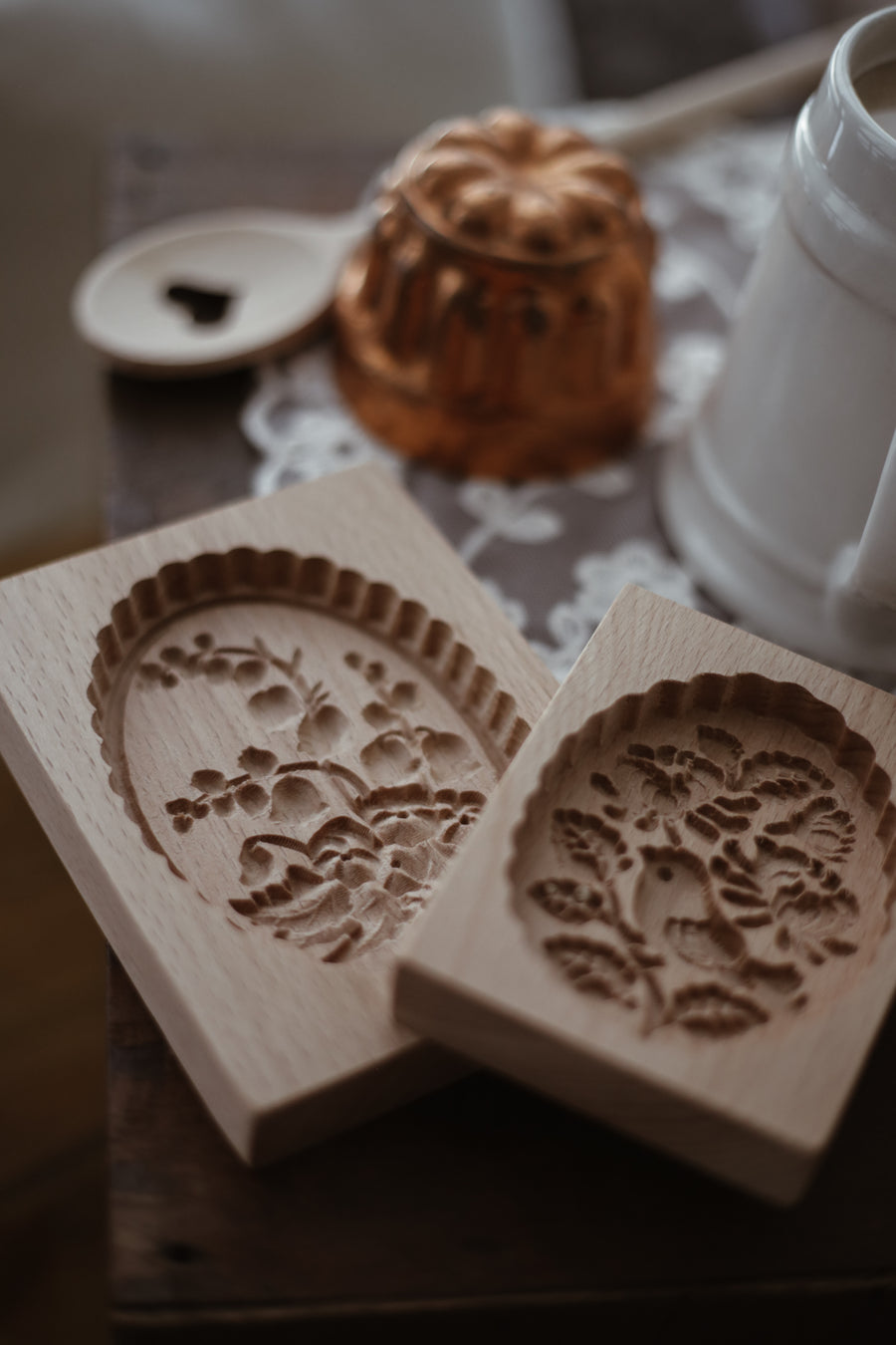 Wood Cookie Mold - Flowers