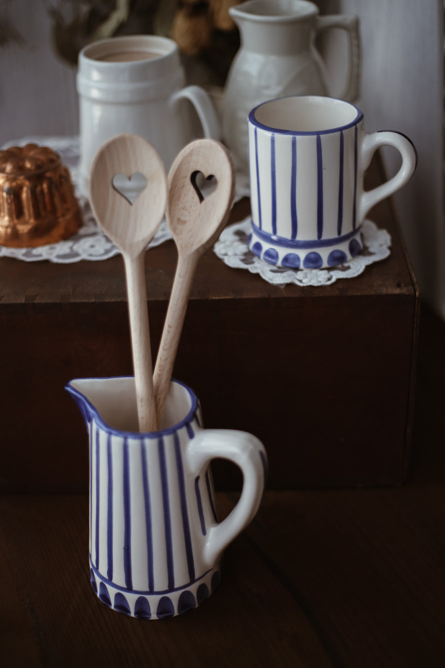 Handmade Ceramic Mug - Blue Stripes