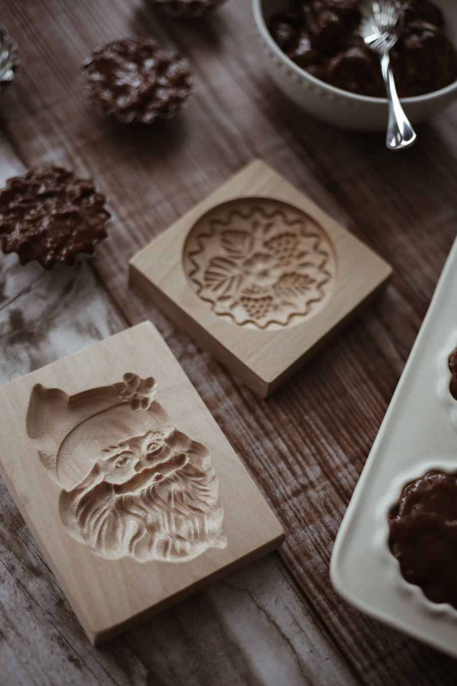 Wood Cookie Mold - Santa