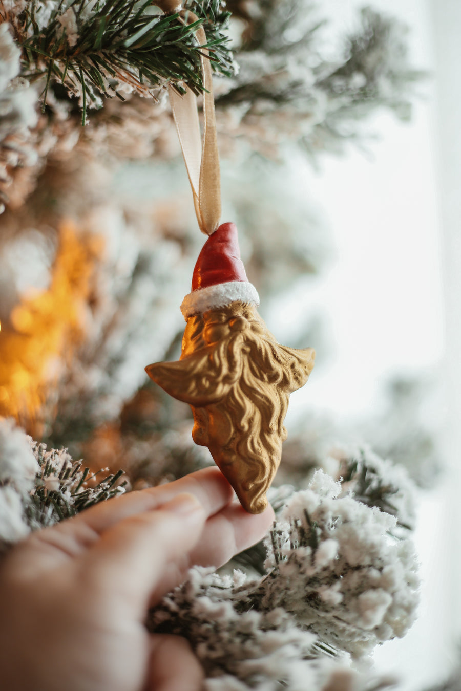 Gold Santa Ornament