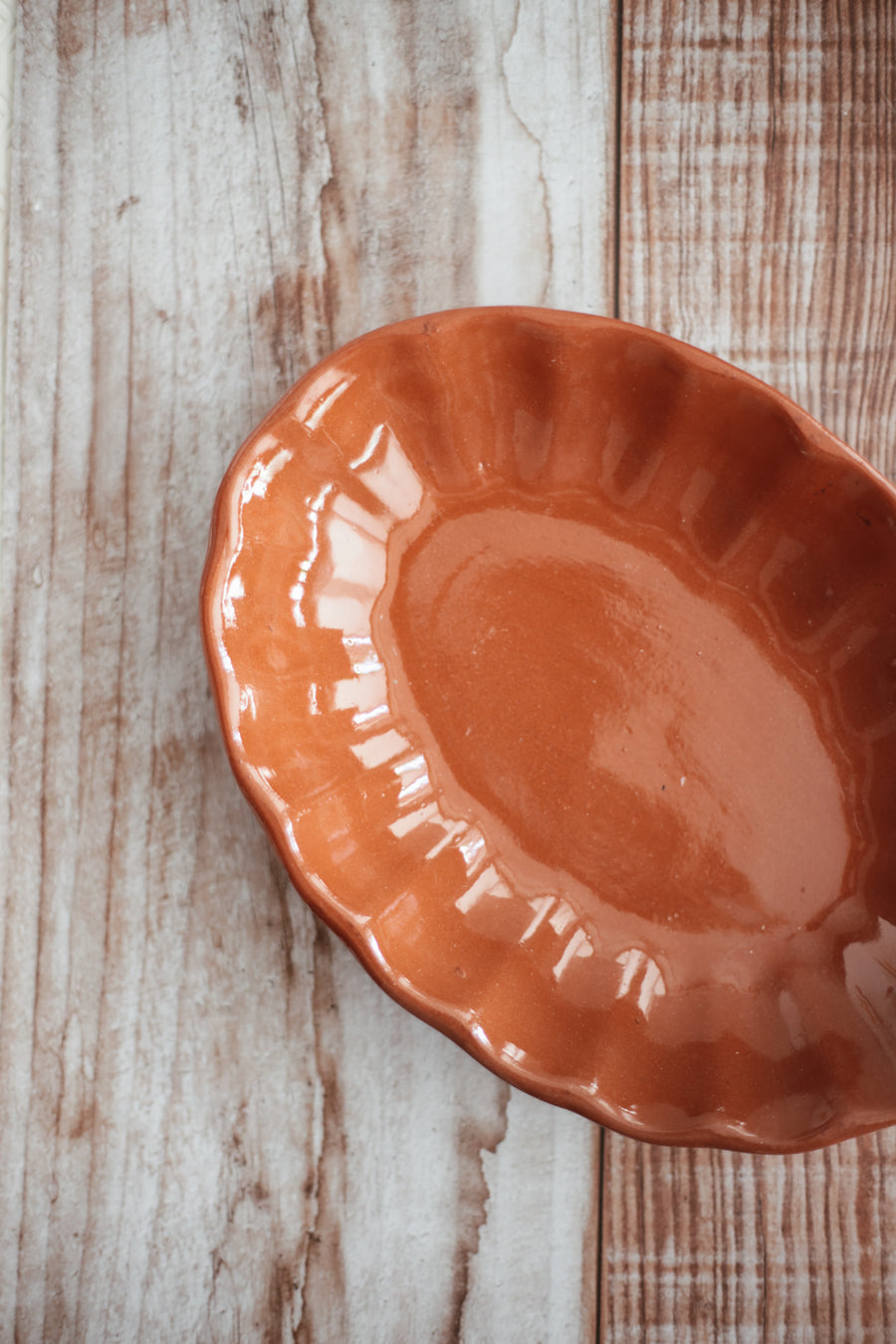 Terracotta Scalloped Serving Platter