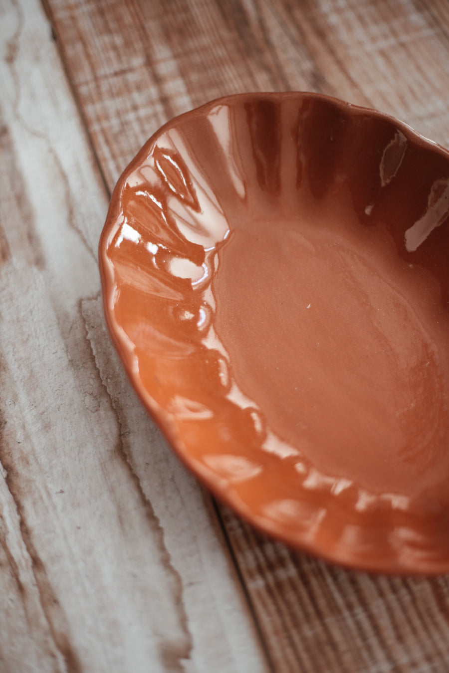 Terracotta Scalloped Serving Platter