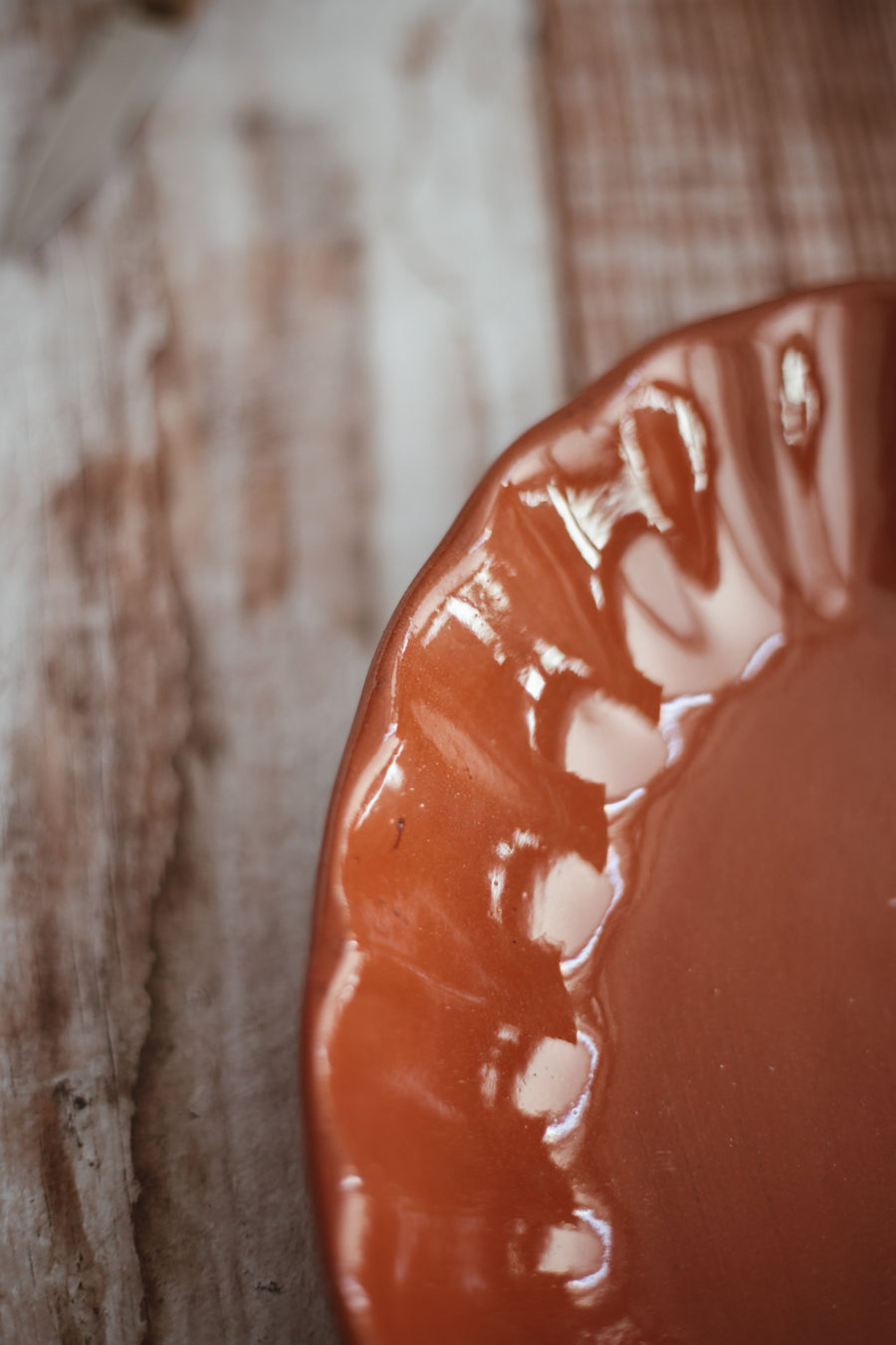 Terracotta Scalloped Serving Platter