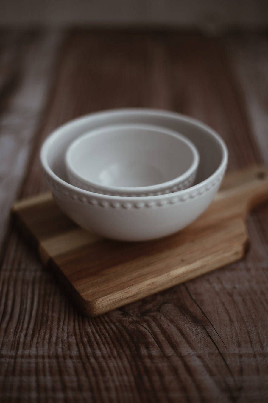 White Pearl Stoneware Bowls