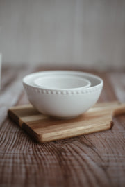 White Pearl Stoneware Bowls