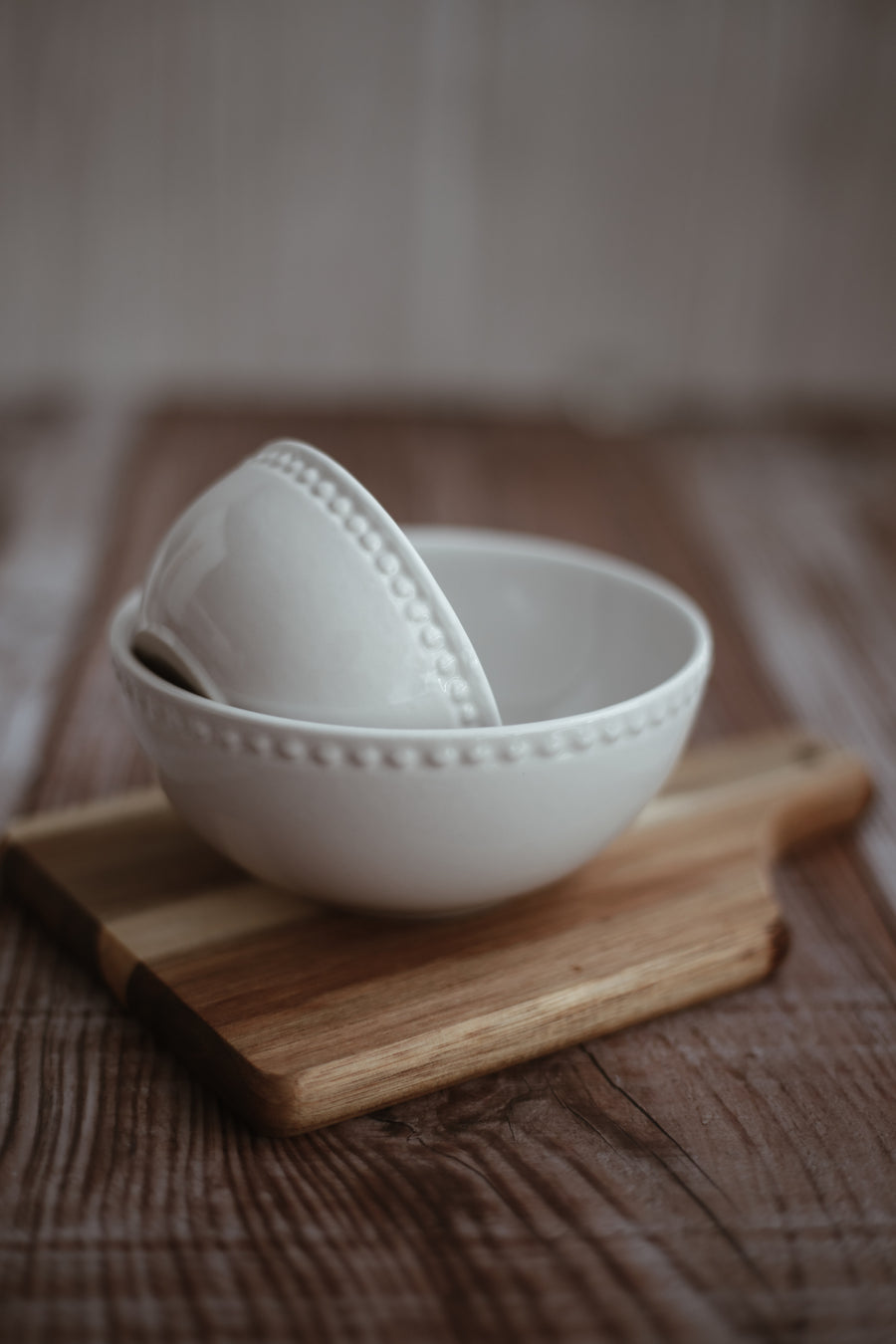 White Pearl Stoneware Bowls