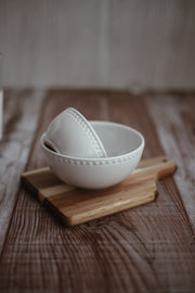 White Pearl Stoneware Bowls