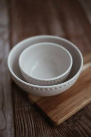 White Pearl Stoneware Bowls