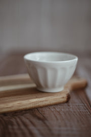 Small Faceted White Bowl