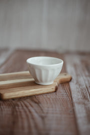 Small Faceted White Bowl