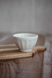 Small Faceted White Bowl