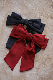 Loulou Bow Barrette - Navy