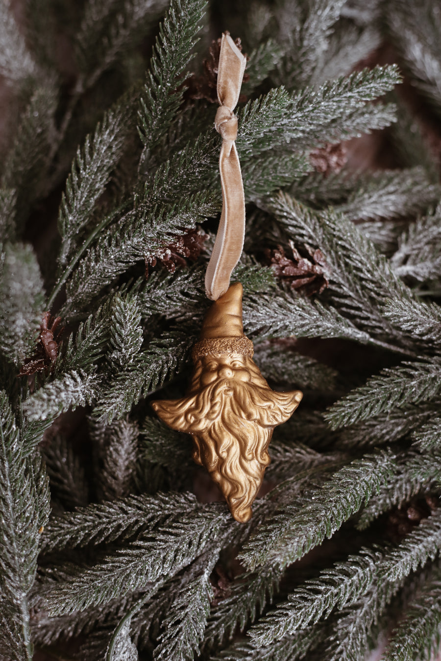 Gold Santa Ornament