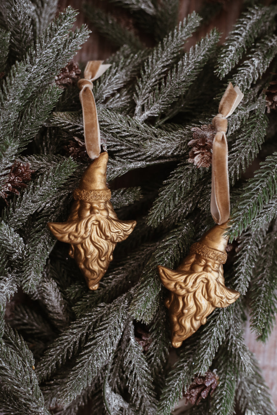 Gold Santa Ornament