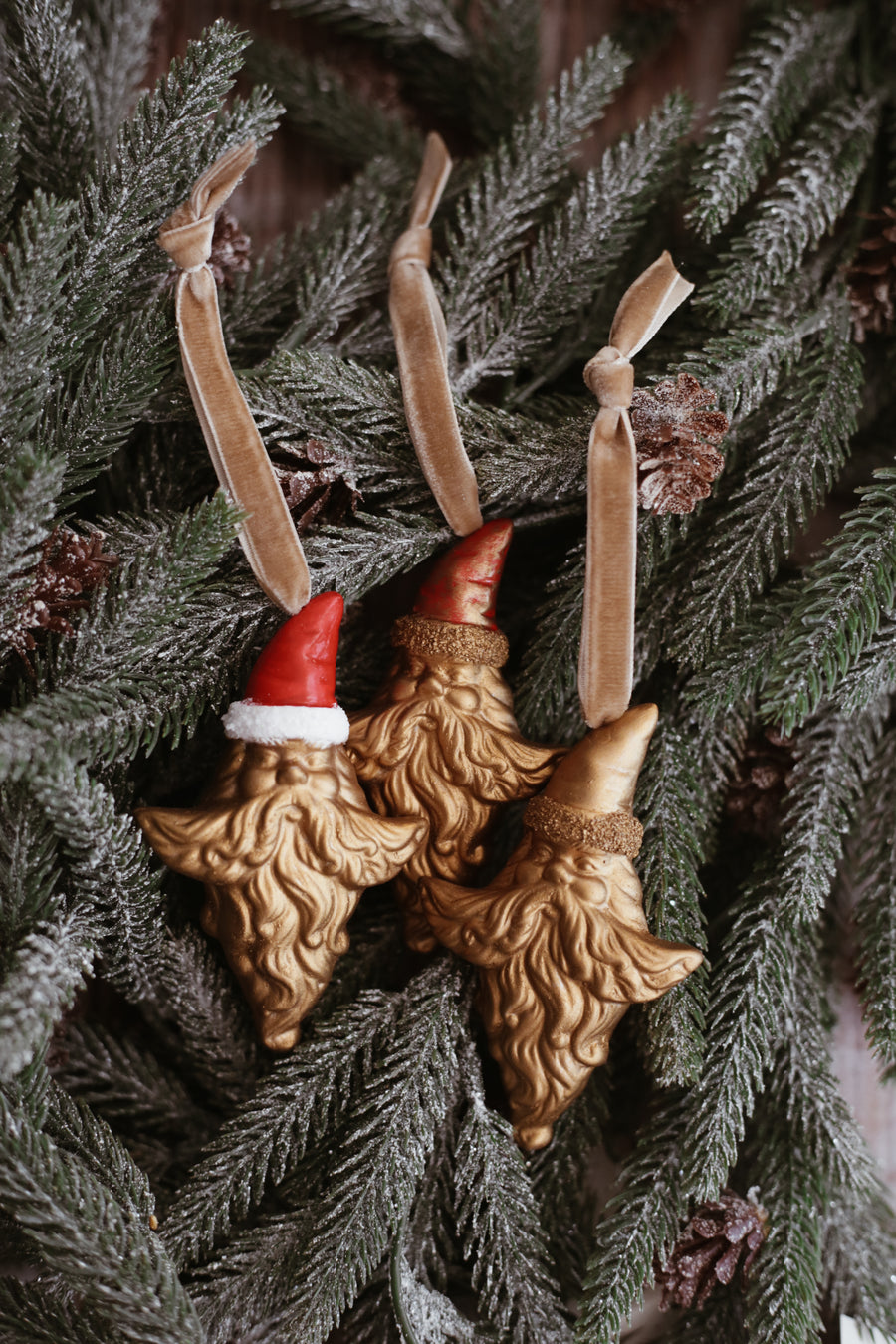 Gold Santa Ornament