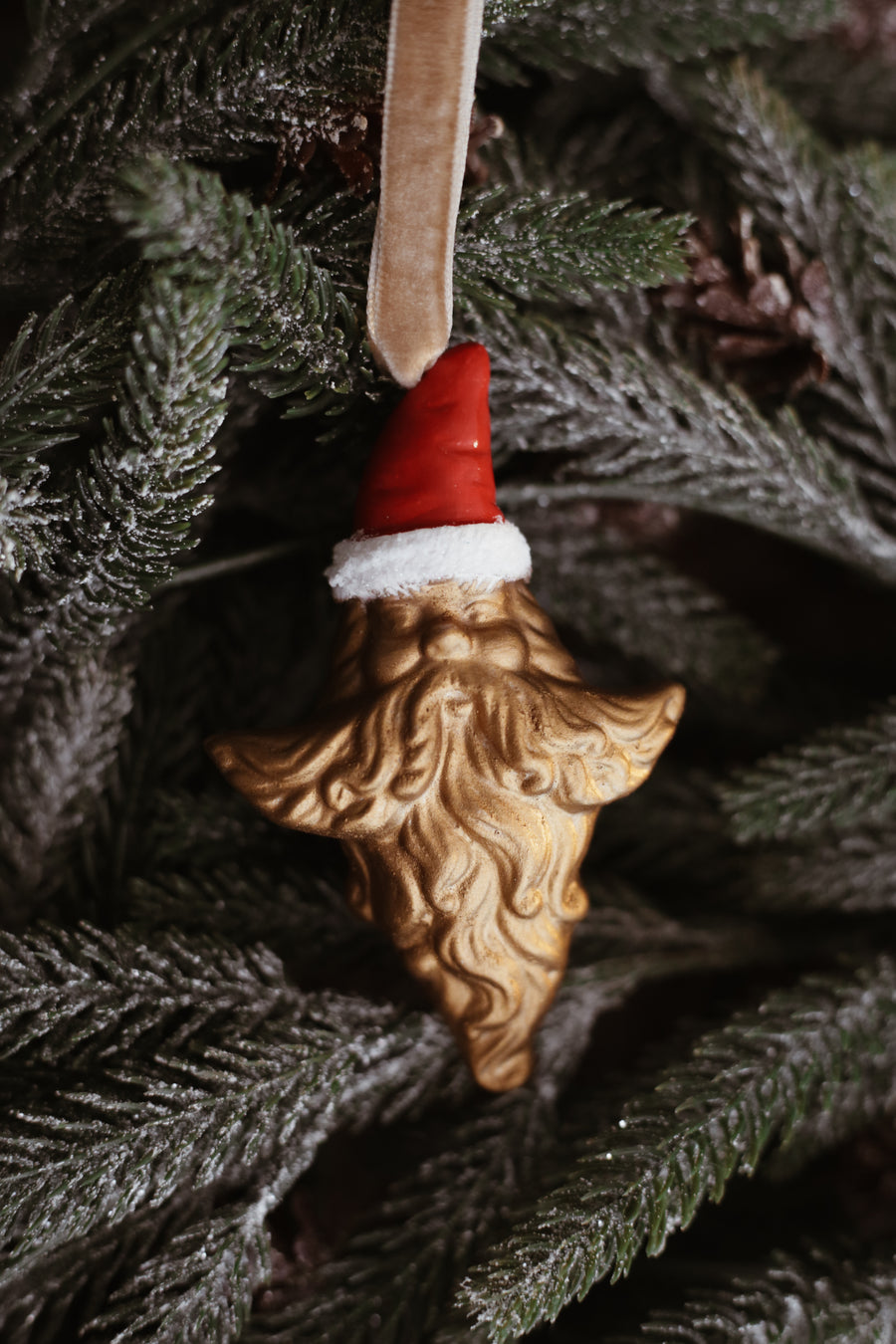 Gold Santa Ornament