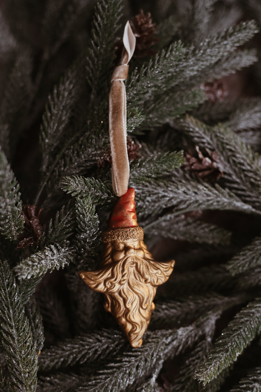 Gold Santa Ornament