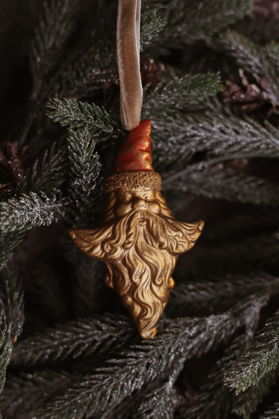 Gold Santa Ornament