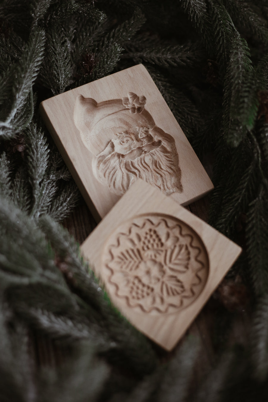 Wood Cookie Mold - Santa