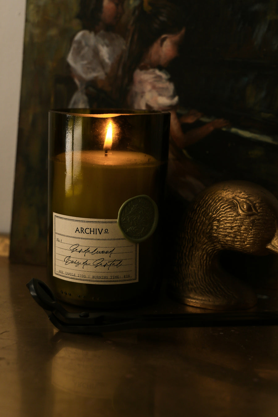 Wine Bottle Candle - Sandalwood