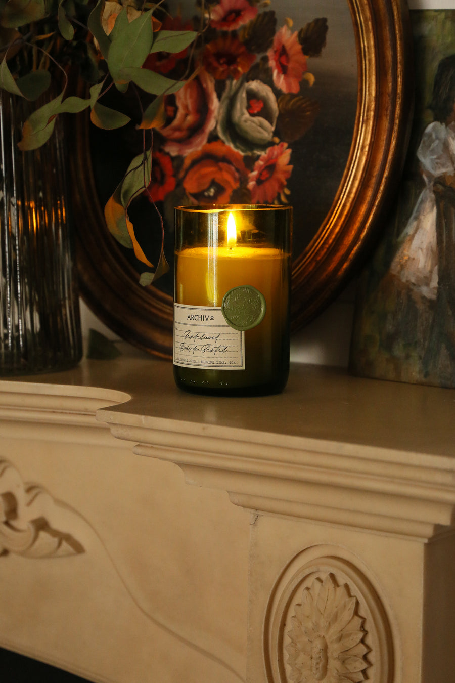 Wine Bottle Candle - Sandalwood